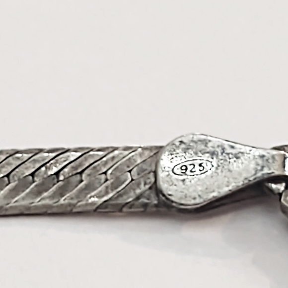 Vintage Unisex 20" Sterling Silver Herringbone Necklace - Picture 5 of 6